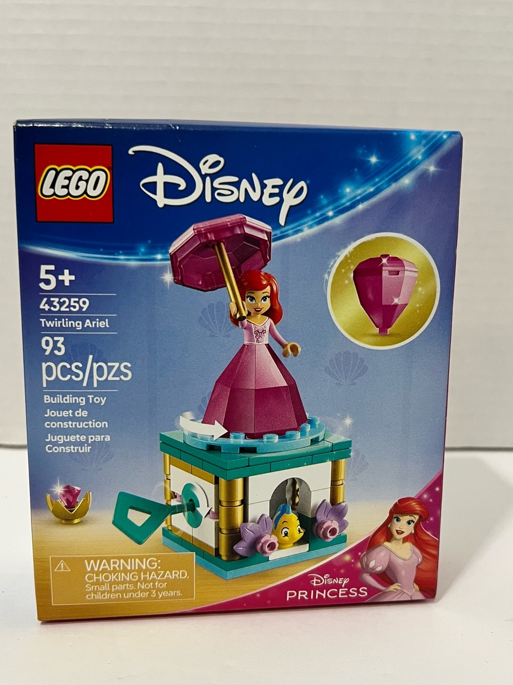 LEGO 43259 Disney Princess Twirling Ariel Spinner Set Little Mermaid